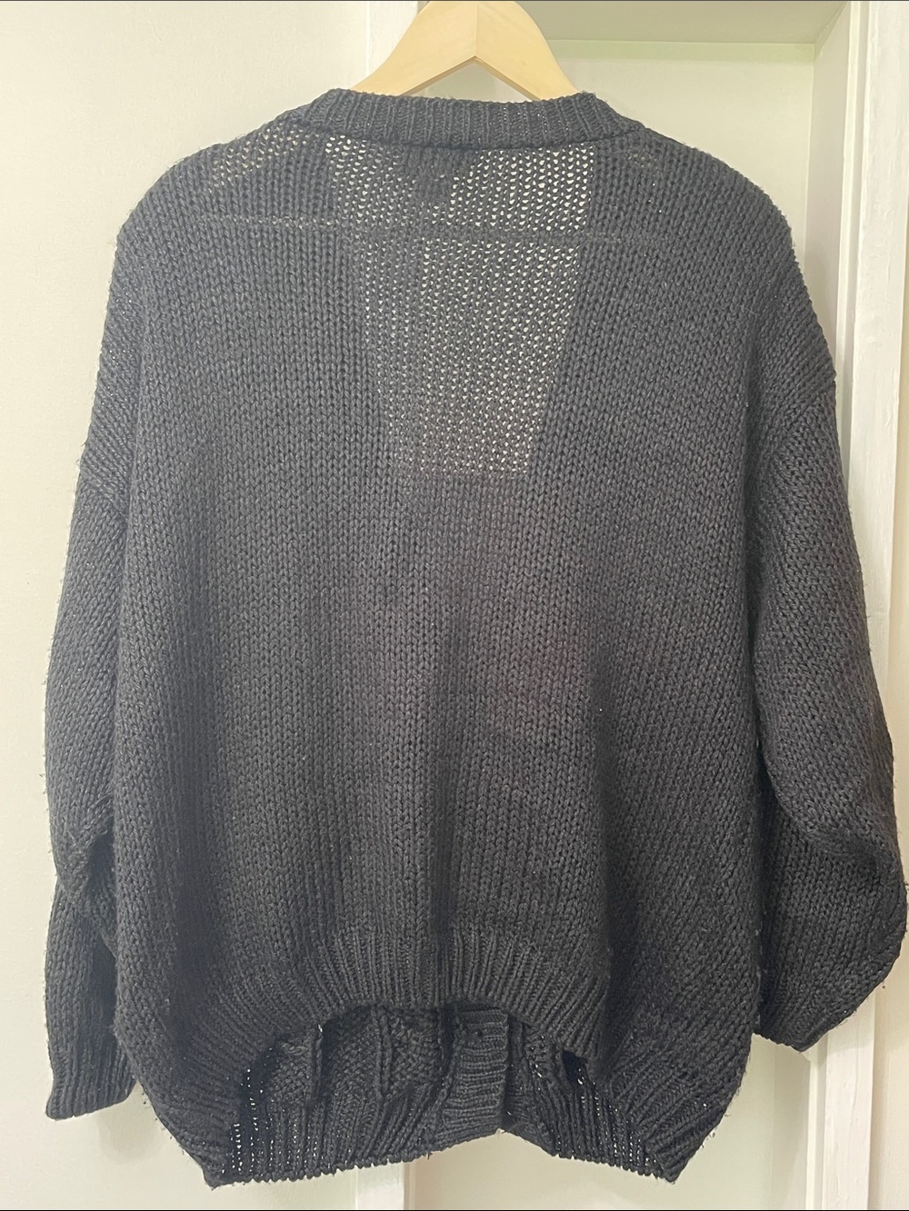Vintage 1980s Diana Marco Heavy Knit Cardigan Sweater Western Fringe - Picture 5 of 14